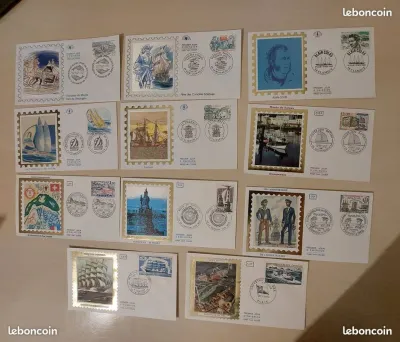 11 enveloppes 1er jour - Mer naustime voilier