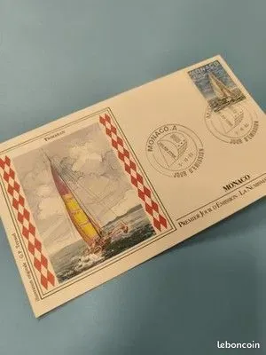 Enveloppe FDC Monaco timbre voilier trimaran premier jour d?émission philatélie