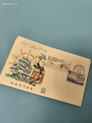 Enveloppe FDC premier jour d?émission Nantes timbre voilier illustrée (Ref 11)