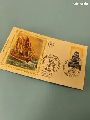 Enveloppe FDC Premier Jour d'Émission Terre-Neuvas voilier illustré (Ref 11)