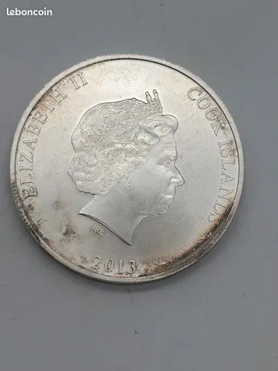 Pièce argent pur 999 1 Dollar Cook Islands 2013 Elizabeth II voilier