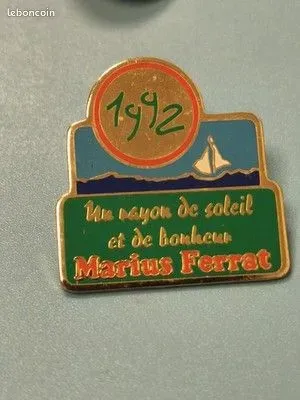 Pin's vintage Marius Ferrat 1992, collection, voilier, émaillé, rétro