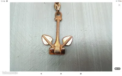 Porte clé clef collection mécanique bateau voilier yatch hord bord ancre Marine métal 3D