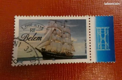 Timbre Voilier Le Belem - Rép. Française